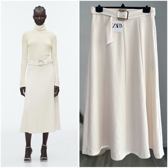 ZARA FULL MIDI SKIRT - Picture 1 of 8